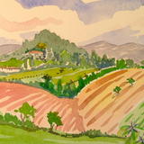 watercolour farming in umbria