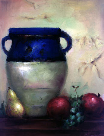 Mediterranean Vase and Fruit