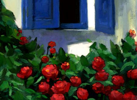 Blue Window Roses