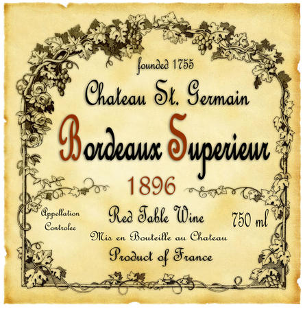 Bordeaux Wine Label