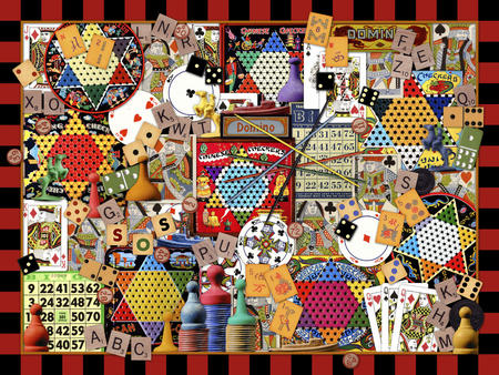 Cards Dice and Game Boards