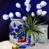 Blue Delft Tulips
