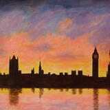 Sunset over the Thames Westminster