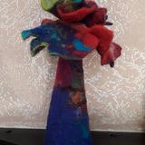 felted vase and felted flower