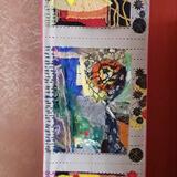 fabric and wool collage 1