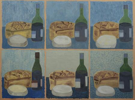 wine, bread and cheese