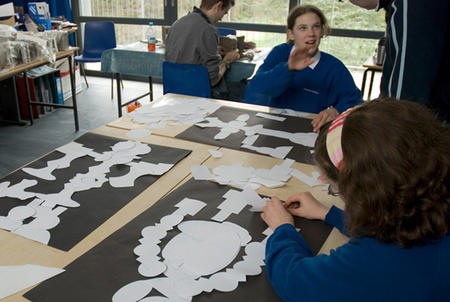 Osborne School - students designing the free standing figures.