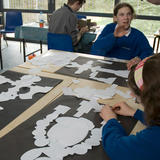 Osborne School - students designing the free standing figures.