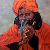 A Sadhu smoking ganga
