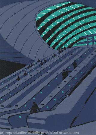 Canary Wharf Escalators (blackberry)