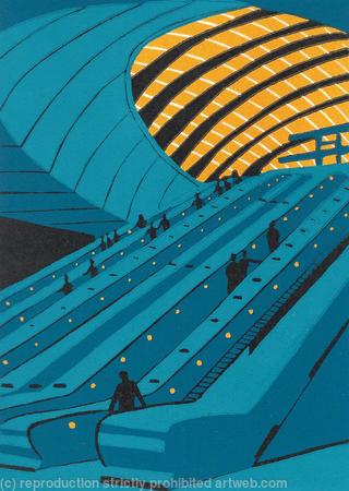 Canary Wharf Escalators (teal)