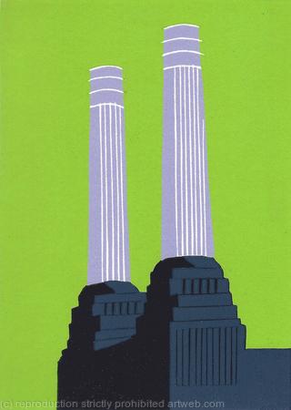 Battersea's Chimneys (charcoal)