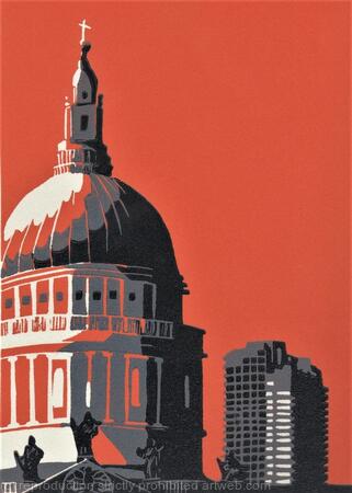 St Paul's Cathedral with Barbican (orange)