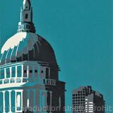 St Paul's Cathedral with Barbican (teal)