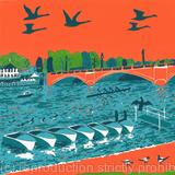 The Thames at Hampton Court Bridge (teal)