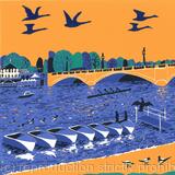 The Thames from Hampton Court Bridge (violet)