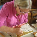 Burnishing the gold leaf July course