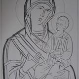 Brush drawing for Mother of God Icon October 2013 course