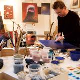Adam in his studio