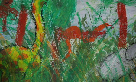 Forest and animal Painting by 8 years old child