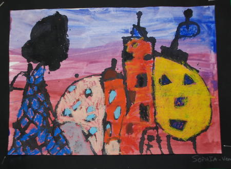 Landscape painting by 7 year old.