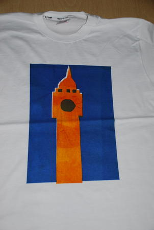 Screen print on T-shirt by 7 year old