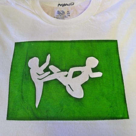 screen print T-shirt by 10 year old