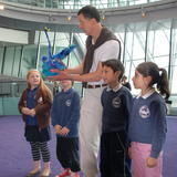 Antony Gormley and my students who created the  wining art work 