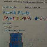 Forth Plinth Primary school Award
