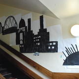 London landscape display at Drayton Park school