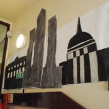 London landscape display at Drayton Park school