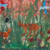 Forest and animal painting by 8 years old child