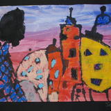 Landscape painting by 7 year old.