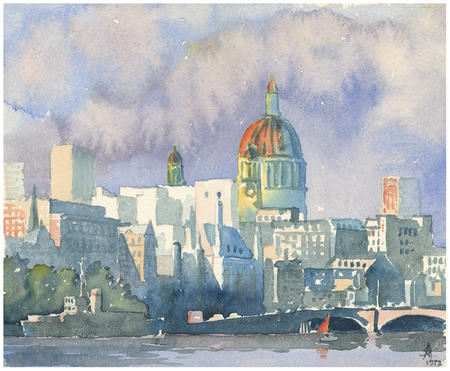  1972 St Pauls Cathedral Sunset