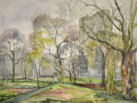 1968 Hilton Hotel from Hyde Park 