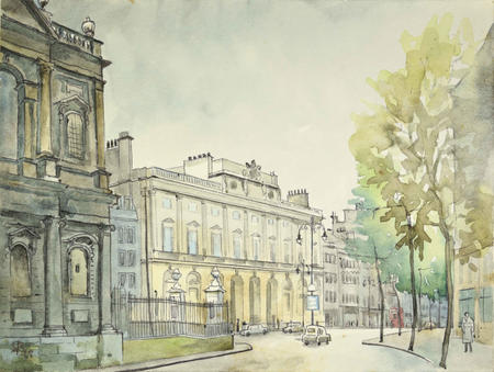 1968 St Mary-le-Strand church and Somerset House