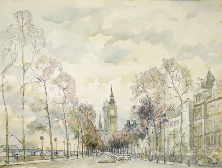 1969 Victoria Embankment with Big Ben