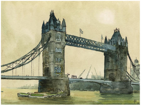1968  Tower Bridge from Tower Wharf R. Thames 