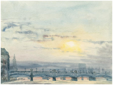 1968 View on R. Thames with Blackfriars Bridge