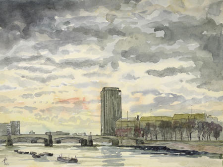 1969 River Thames South from Westminster Bridge