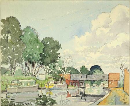 1981 Canal at Hanwell by Three Bridges