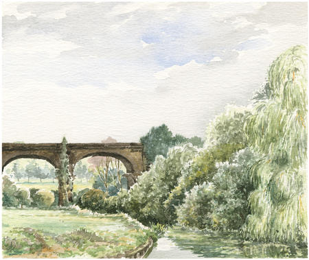 1970's River Brent, Hanwell With Willow