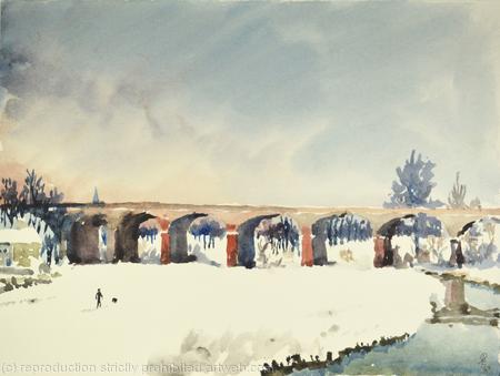 1967 Brunel Viaduct, Hanwell -Snow