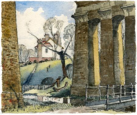 1970's The Hanwell Viaduct with River brent