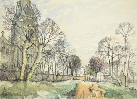 1971 St Mary's Church, Hanwell -Winter