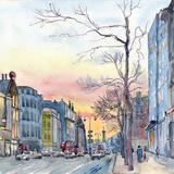 1968 The Strand with Nelsons Column -evening  