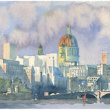  1972 St Pauls Cathedral Sunset