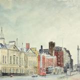 1968 Whitehall with Nelsons Column and National Gallery. Trafalgar Square 