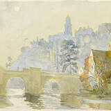 111. Untitled -River Severn with Bridge and St Marys -c.1988