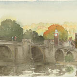124. Untitled -Old Bridge at Sunset -c.1990